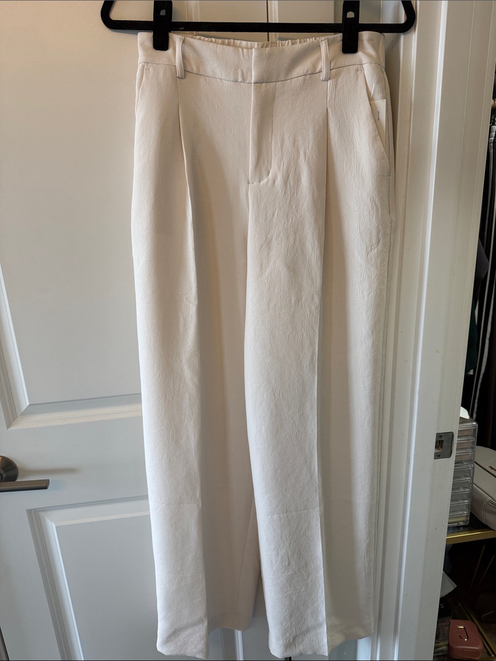 Crepe wide leg trousers